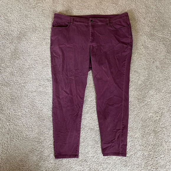 Lane Bryant Denim - Lane Bryant Burgundy Jeans